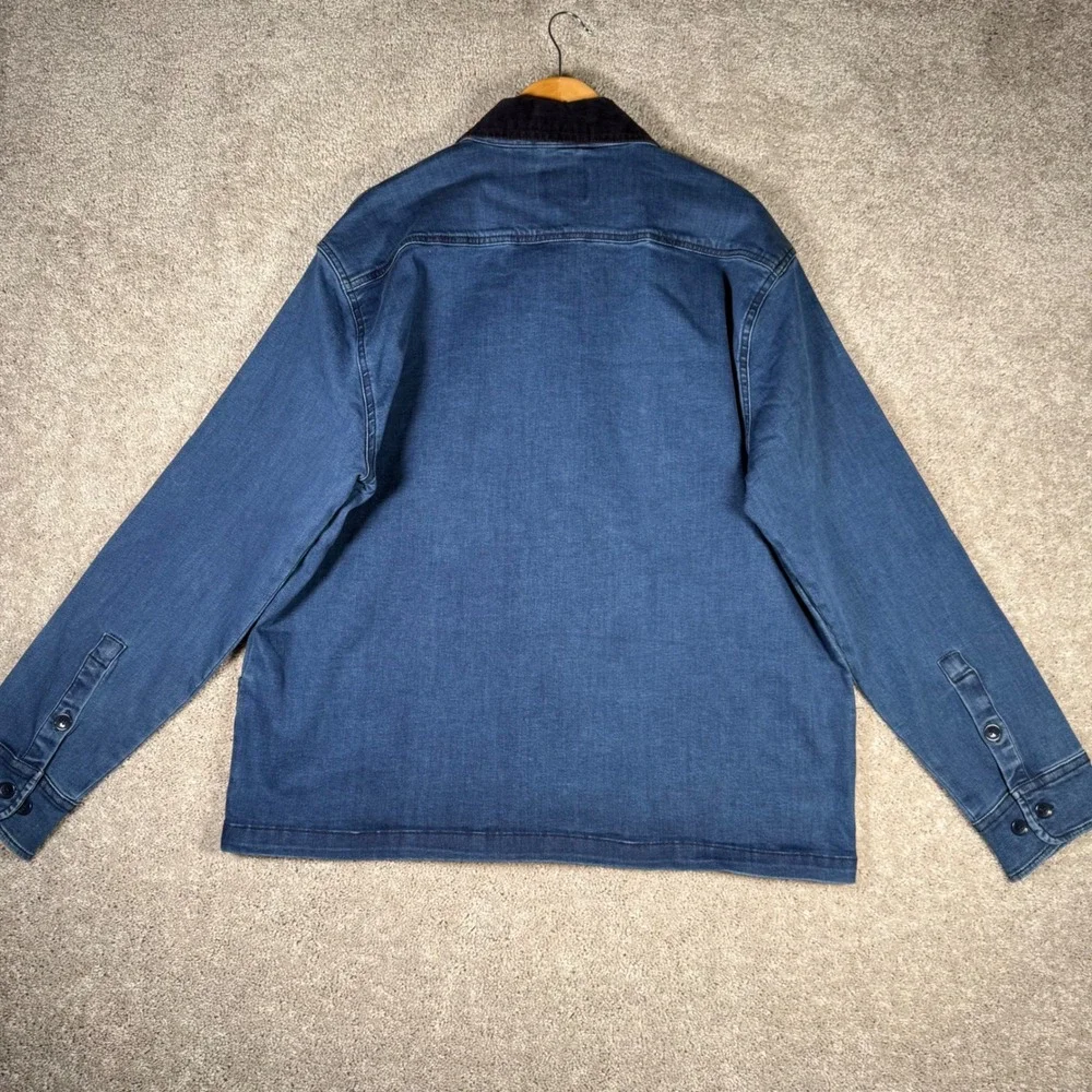 NWT Folk Nelson Men's XL Denim Chore Jacket Blue Corduroy Collar Workwear Coat